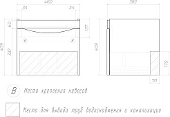 Velvex Тумба с раковиной Vizo 500-0-1 подвесная белая – фотография-15
